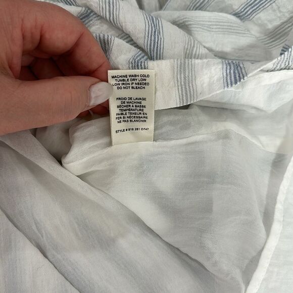 Rebecca Taylor Flutter Sleeves Yarn Dye Striped Midi Dress Size 8 - Picture 9 of 12